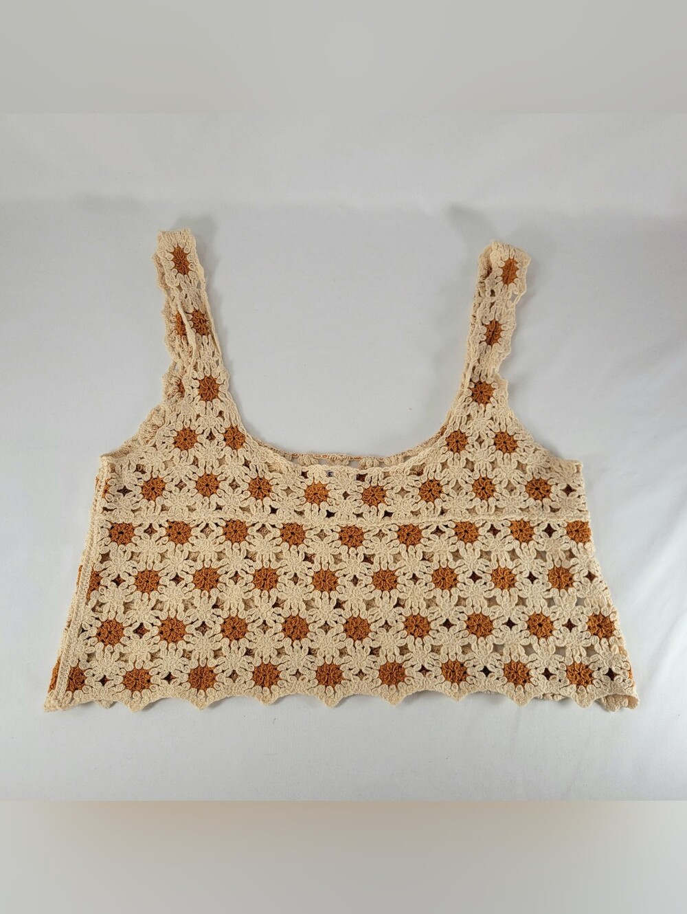 Le Lis Crochet Crop Tank Top Festival Boho Cottagecore Western Fairy Flower M/L
